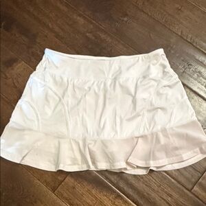 White Ruffled Women's Tennis Skort